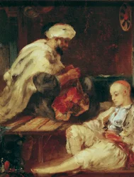 Egy arab szabó műhelyének belseje